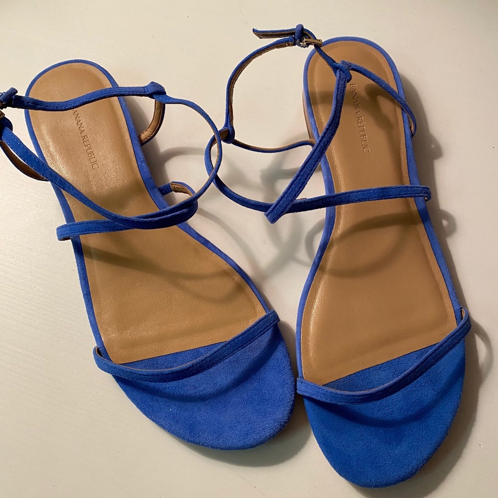 Blue Suede Sandals